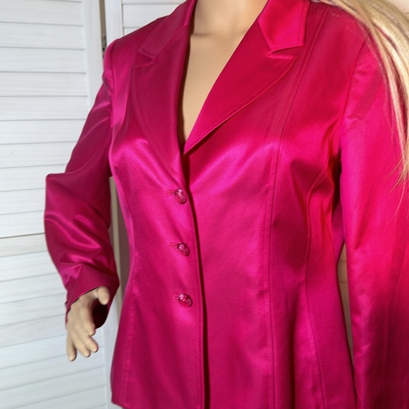 NWOT TALBOTS Womens Petites Silk Pink Notch Collar  Blazer - Picture 9 of 10